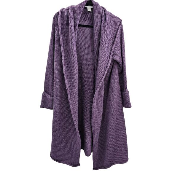 SOFT SURROUNDINGS Cardigan Medium Sweater Wool Mohair Chunky Telluride Long - Picture 1 of 10